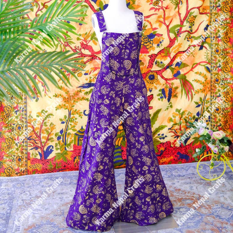 Karma Nepal Crafts - Wholesale Jumpsuit - Women's - Magical Celestial/Mushroom Wide Leg Jumpsuit5