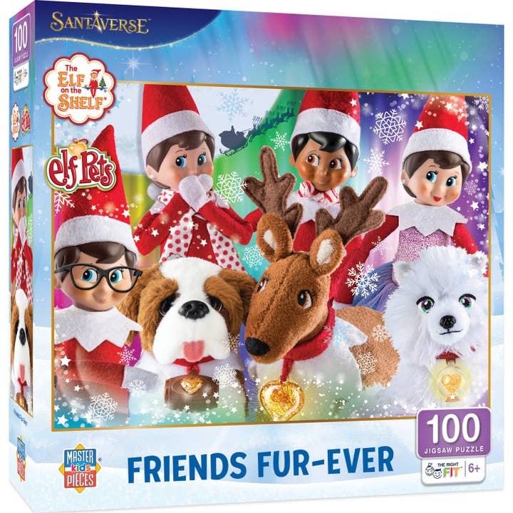 Masterpieces Puzzles - Wholesale Puzzle - Kids - Elf on the Shelf - Friends Fur-Ever 100 Piece Jigsaw Puzzle