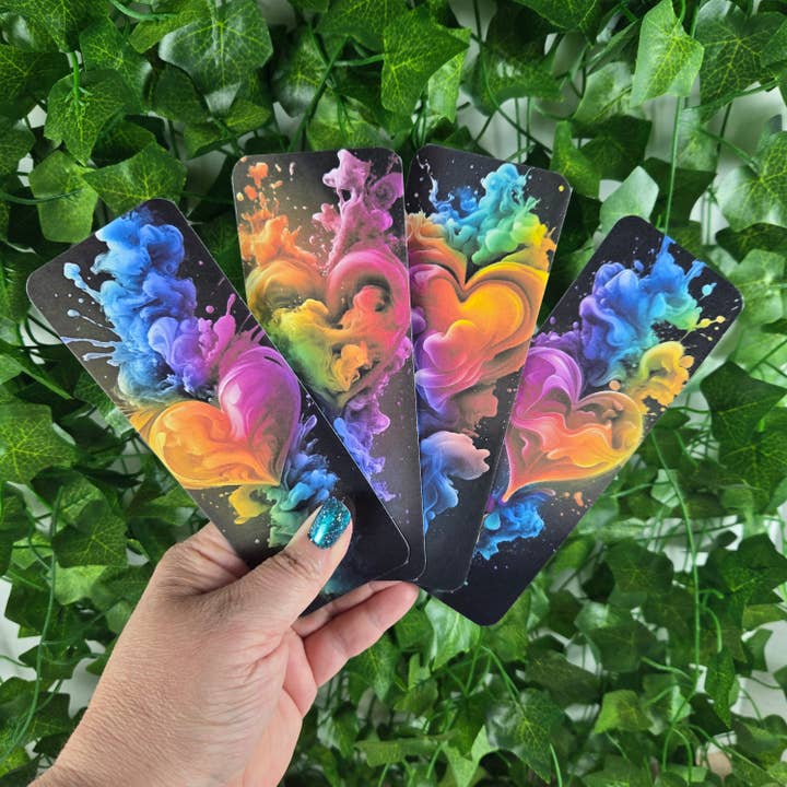 Marque-pages Cœur de Fumée Arc-en-ciel pour la vente par Vegas Custom Creations