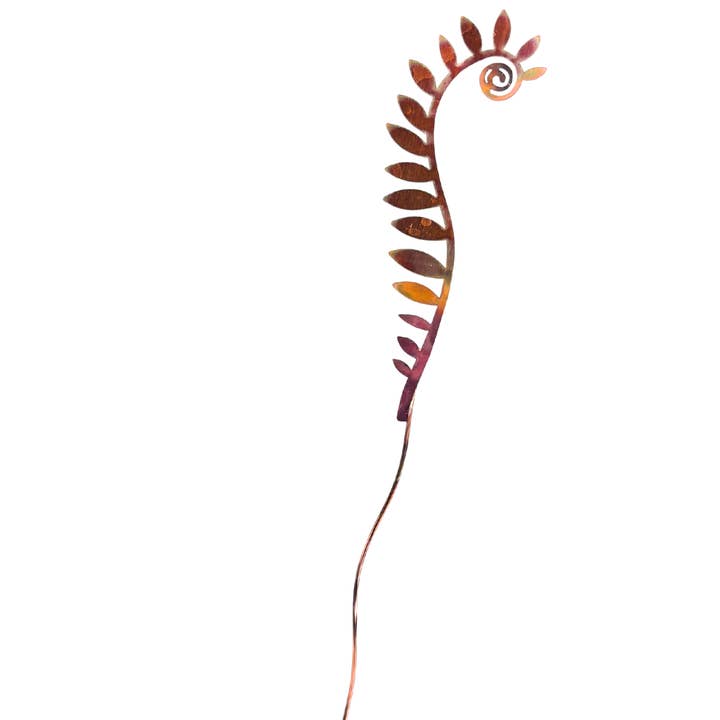 Clever Goods by Annabelle Noel Designs - Wholesale Garden/Lawn Stake - Copper Fiddlehead Fern- natural