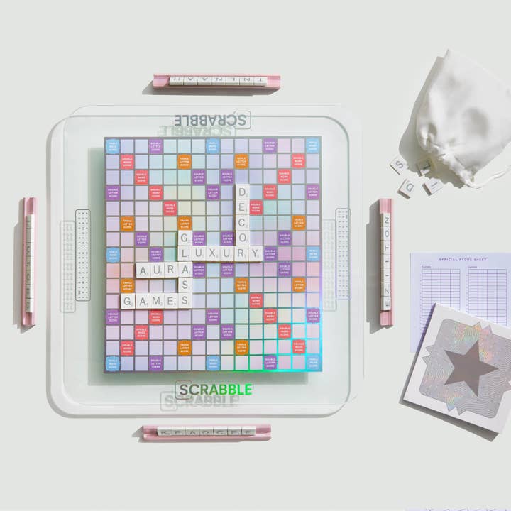 WS Game Company - Wholesale Board Game - Scrabble Aura Glass Edition