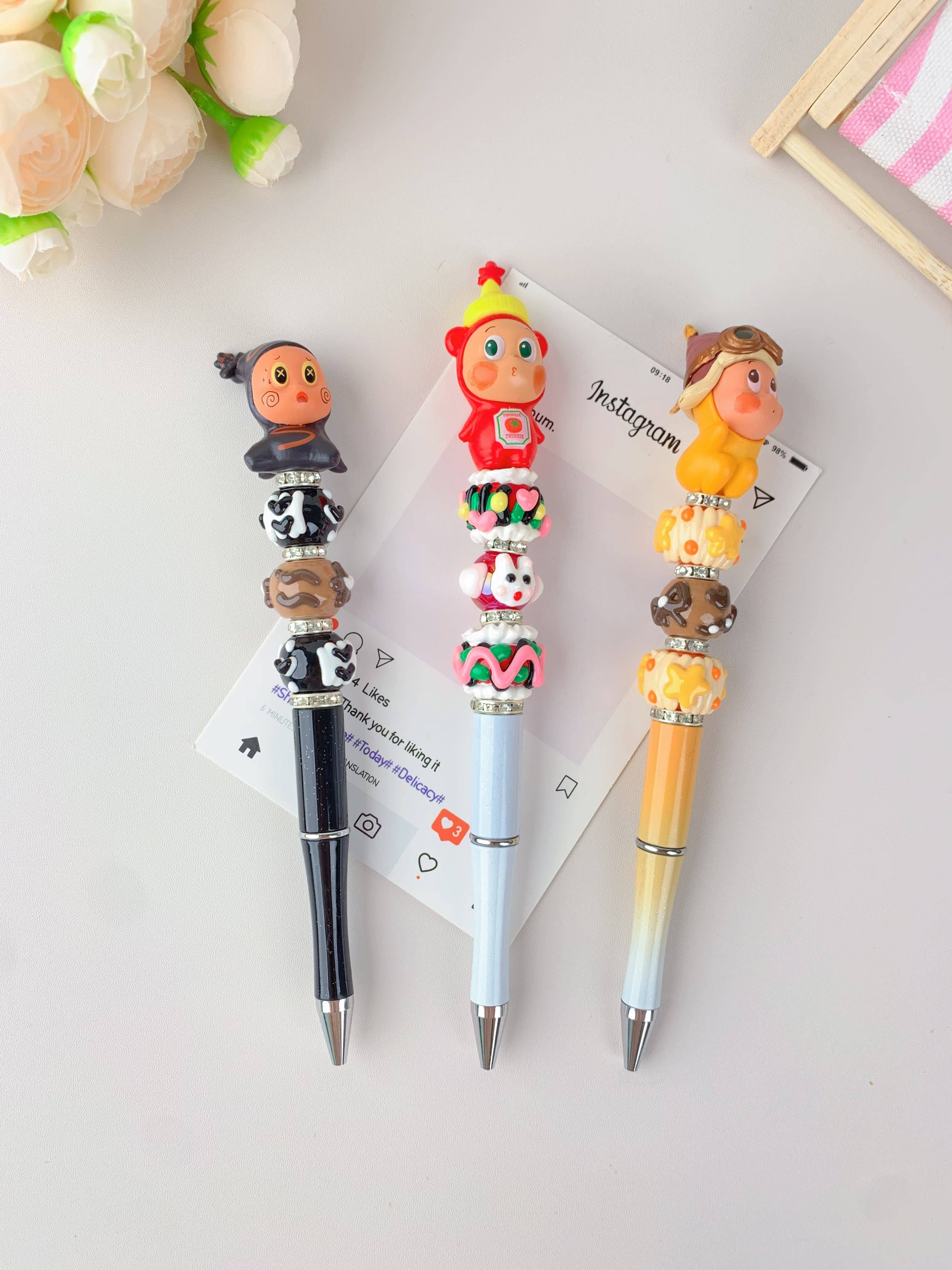 Lilyrosy(Duty free) - Wholesale Pen - Mollys Decorative Pen with Labubu, Crybaby & More