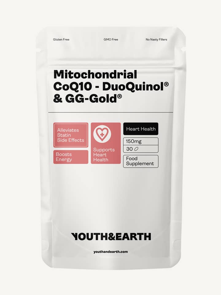 Mitokondriell CoQ10 - DuoQuinol® & GG-Gold® – 150 mg x 30 mjuka kapslar för wholesale av Youth & Earth