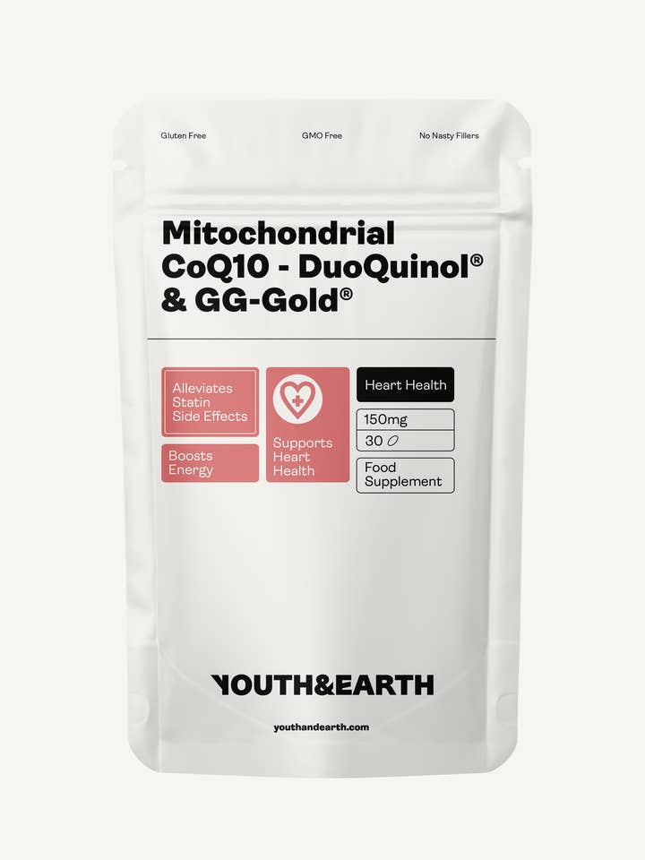 Mitokondriel CoQ10 - DuoQuinol® & GG-Gold® – 150 mg x 30 bløde kapsler for engroshandel hos Youth & Earth