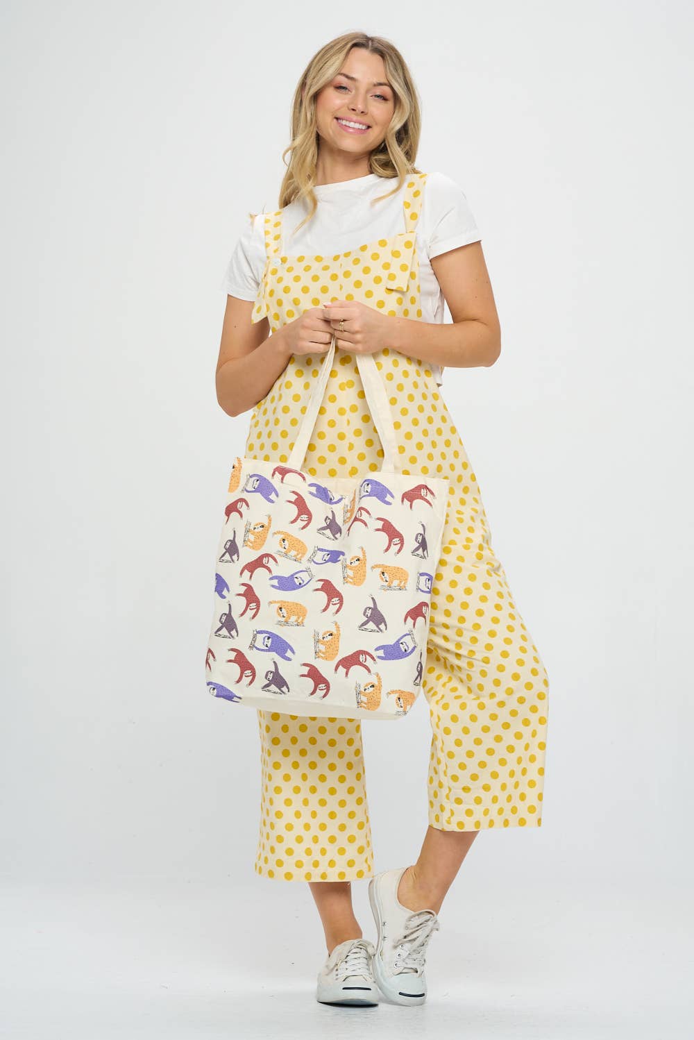 SM WARDROBE - Wholesale Tote Bag - Women's - COLORFUL SLOTH PRINT TOTE BAGS4