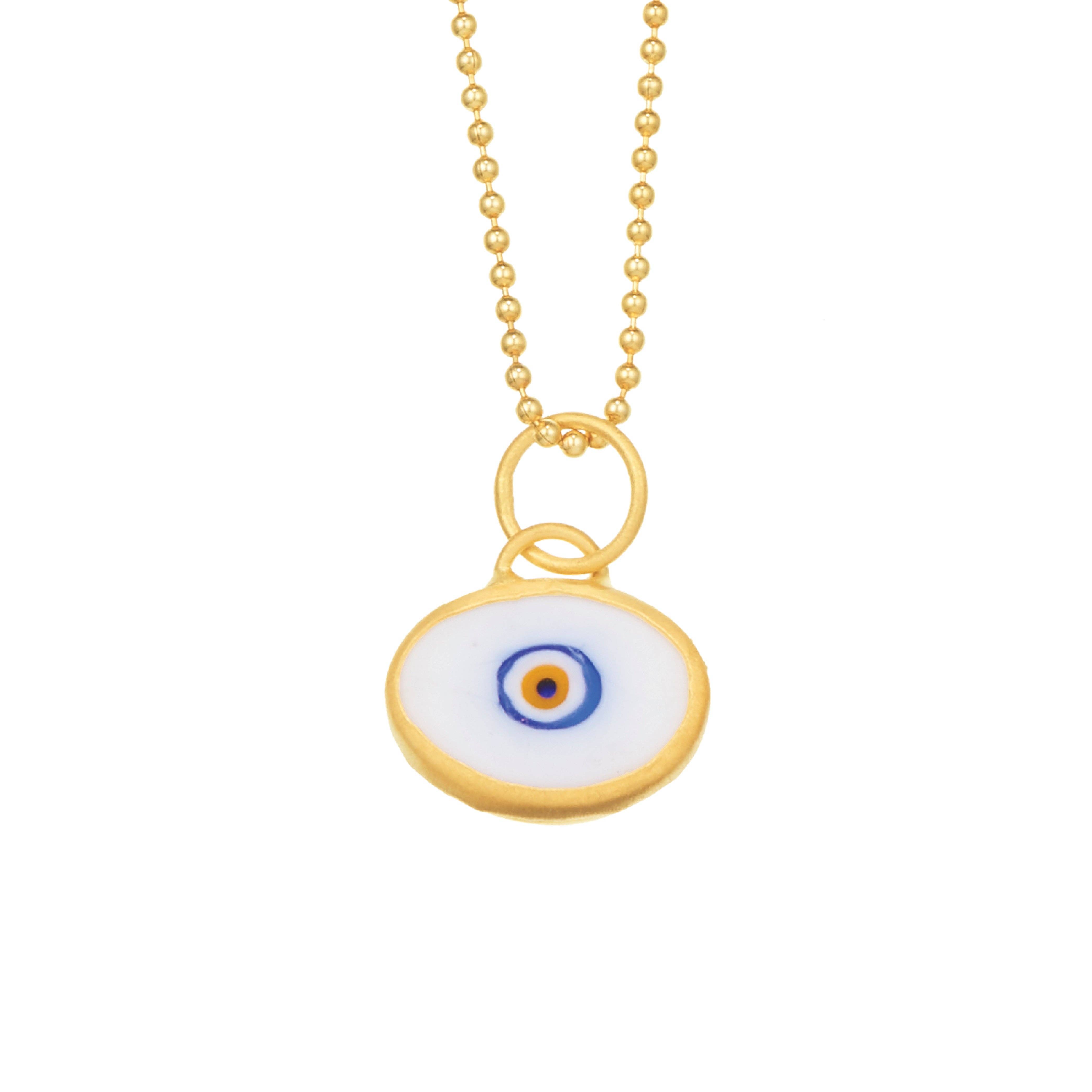 Juju Supply Co. - Wholesale Pendant/Charm Necklace - Orange Protection JuJu Eye in 24K Gold2