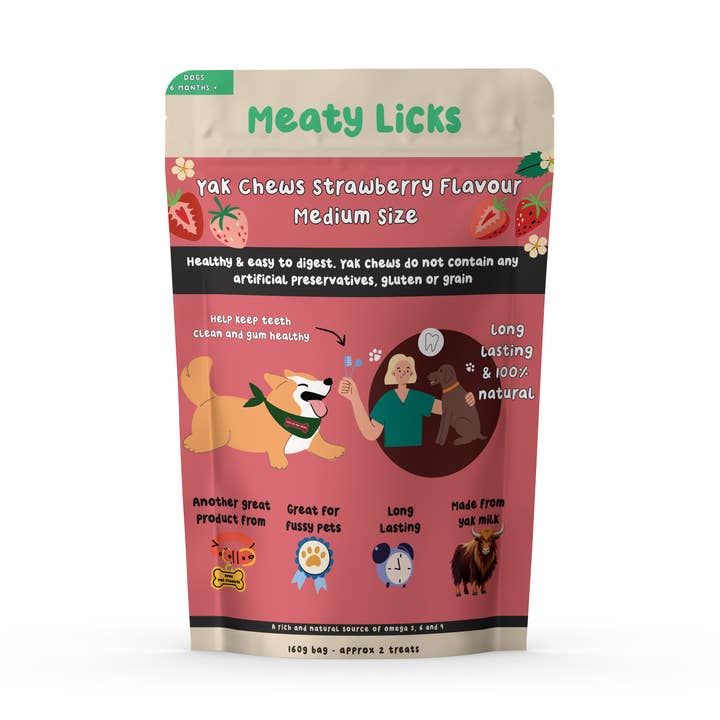 Apex Pet Products (Meaty Bubbles) - Wholesale Pet Treats - Dog - Meaty Licks Yak Chews - medium size