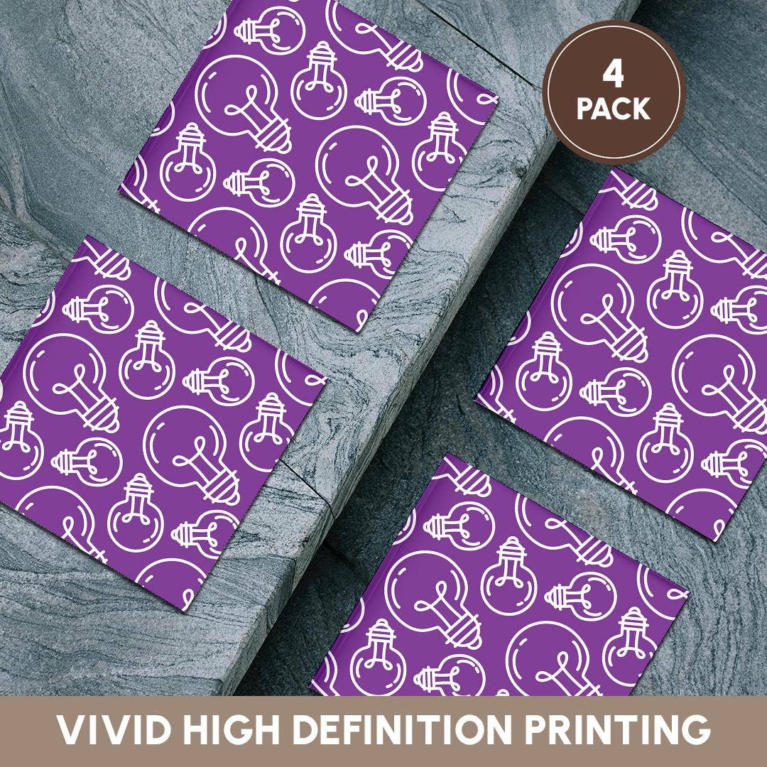 3dRose - Wholesale Coasters - 3dRose, Modern Purple and White Light Bulb Pattern, Coaster5