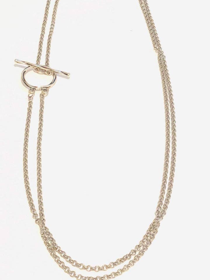 Large Toggle Double Chain Necklace for wholesale by Links & Locks