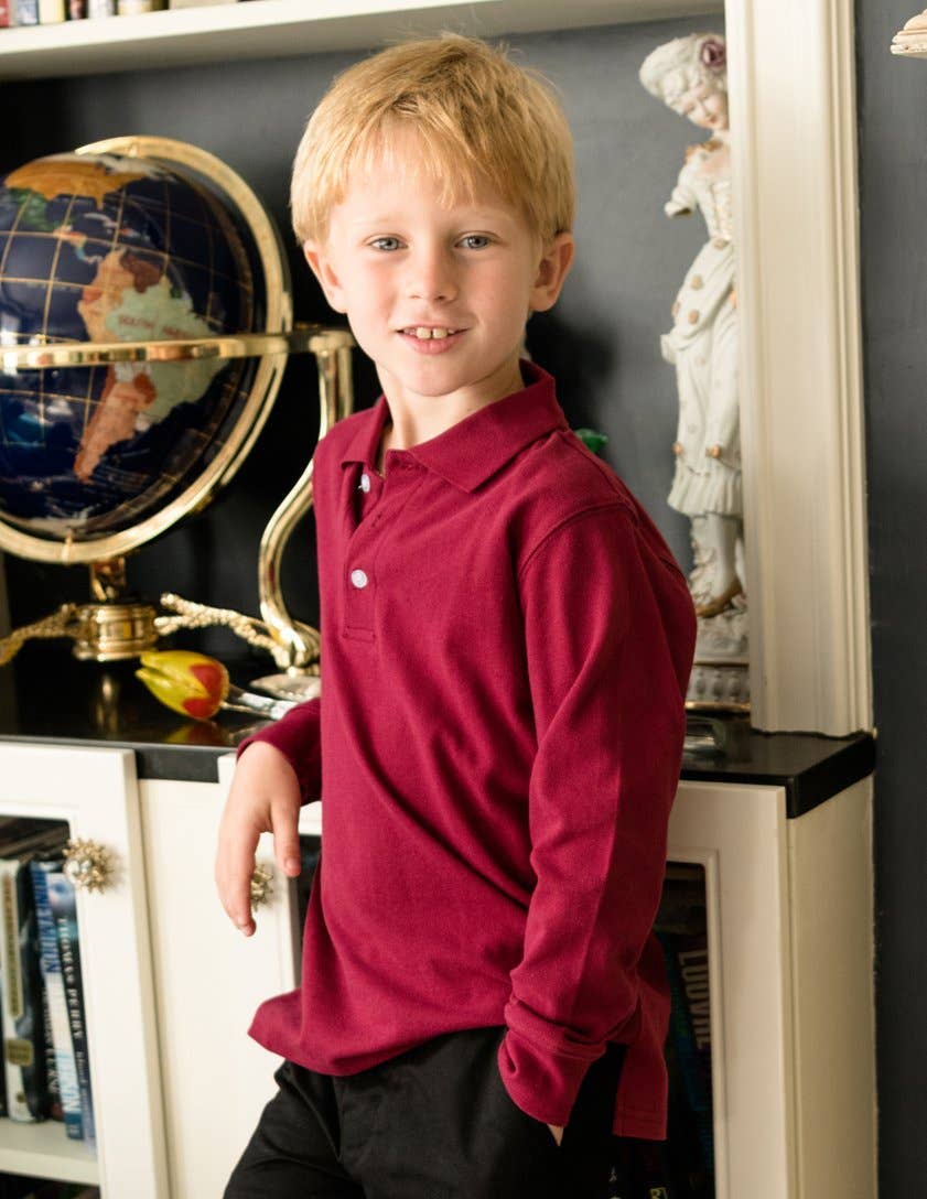 Leveret Pajamas – wholesale T-shirt – Kids – Kids Boys Long Sleeve Cotton Polo Shirt36