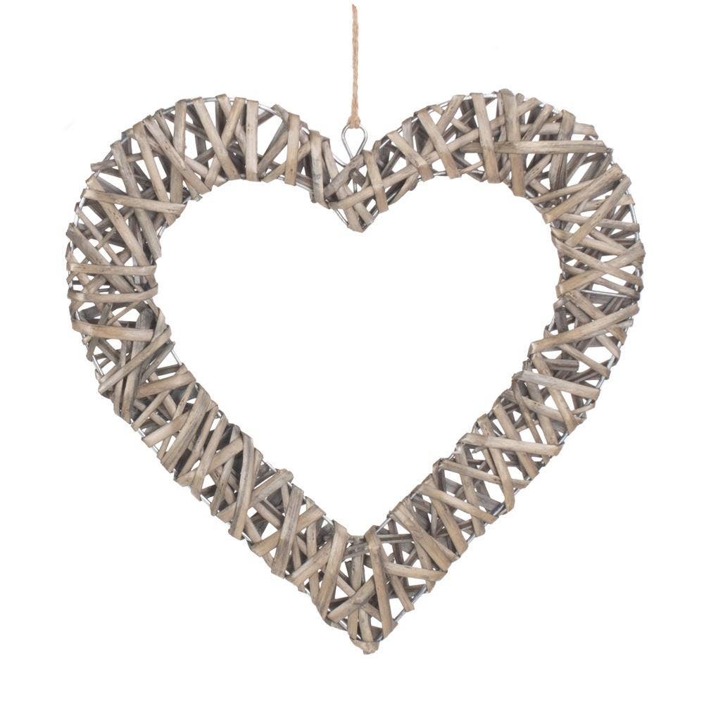 Red Hamper – wholesale Wall Accent – Flat Open Wicker Heart1