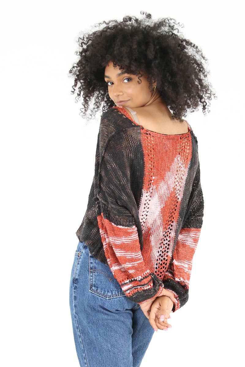 ANGIE - Wholesale Knit Sweater - Women's - XHE55-ASIS BEACHY LIGHT WEIGHT V NECK CROP PULLOVER SWEATER25