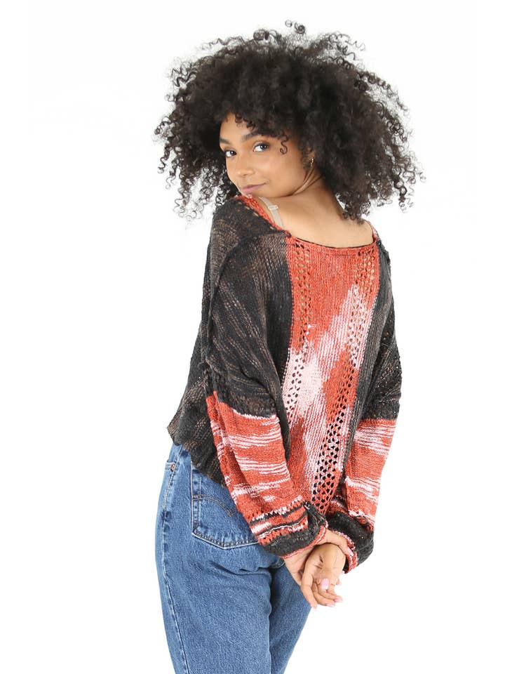 ANGIE - Vendita all'ingrosso Maglione tricot - Donna - Maglione leggero crop con scollo a V dallo stile beachy25