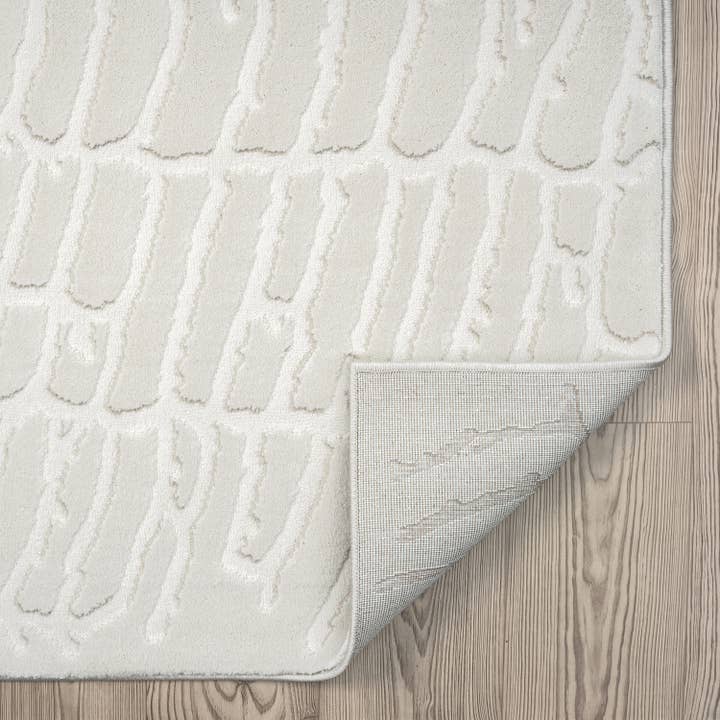 Abani Rugs - Wholesale Area Rug - Abani Neutral NTL100A Cream Pebble Pattern Seamless Area Rug4