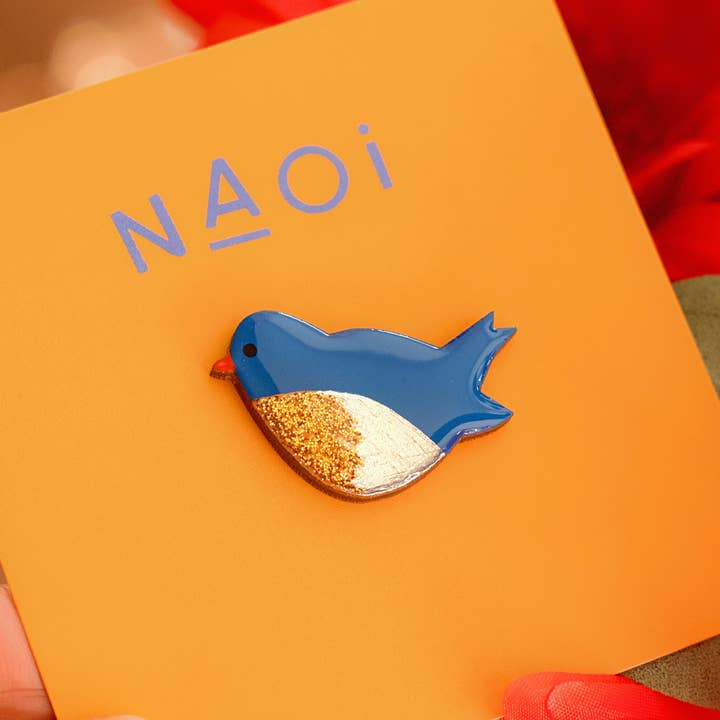Naoi - Wholesale Brooch - Bluebird Pin Brooch - Handmade to Order1
