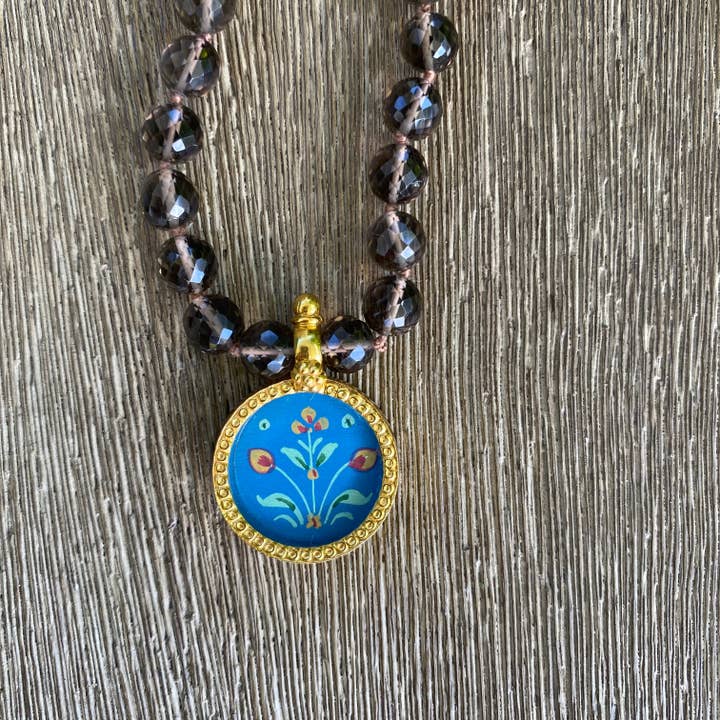 Jen Stock Mindful Designs - Wholesale Pendant/Charm Necklace - Block Print Beaded Necklaces28