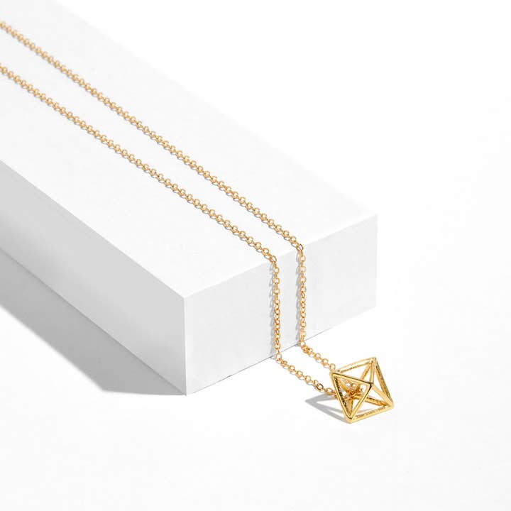 3D Rhombus Necklace for wholesale by Aviv Jewelry