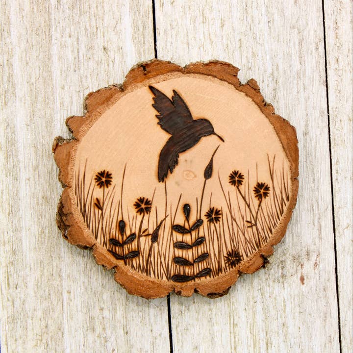 Northern Dreams Design - Wholesale Ornament - Hummingbird Wood Slice Ornament