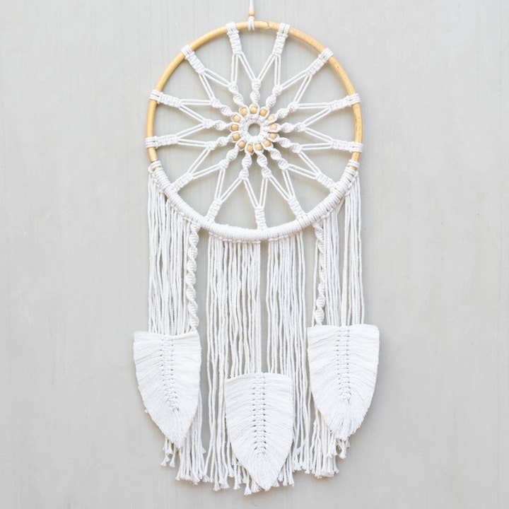 Atrapasueños de macramé para colgar en la pared (Sunburst) para venta al por mayor de Bali Harvest