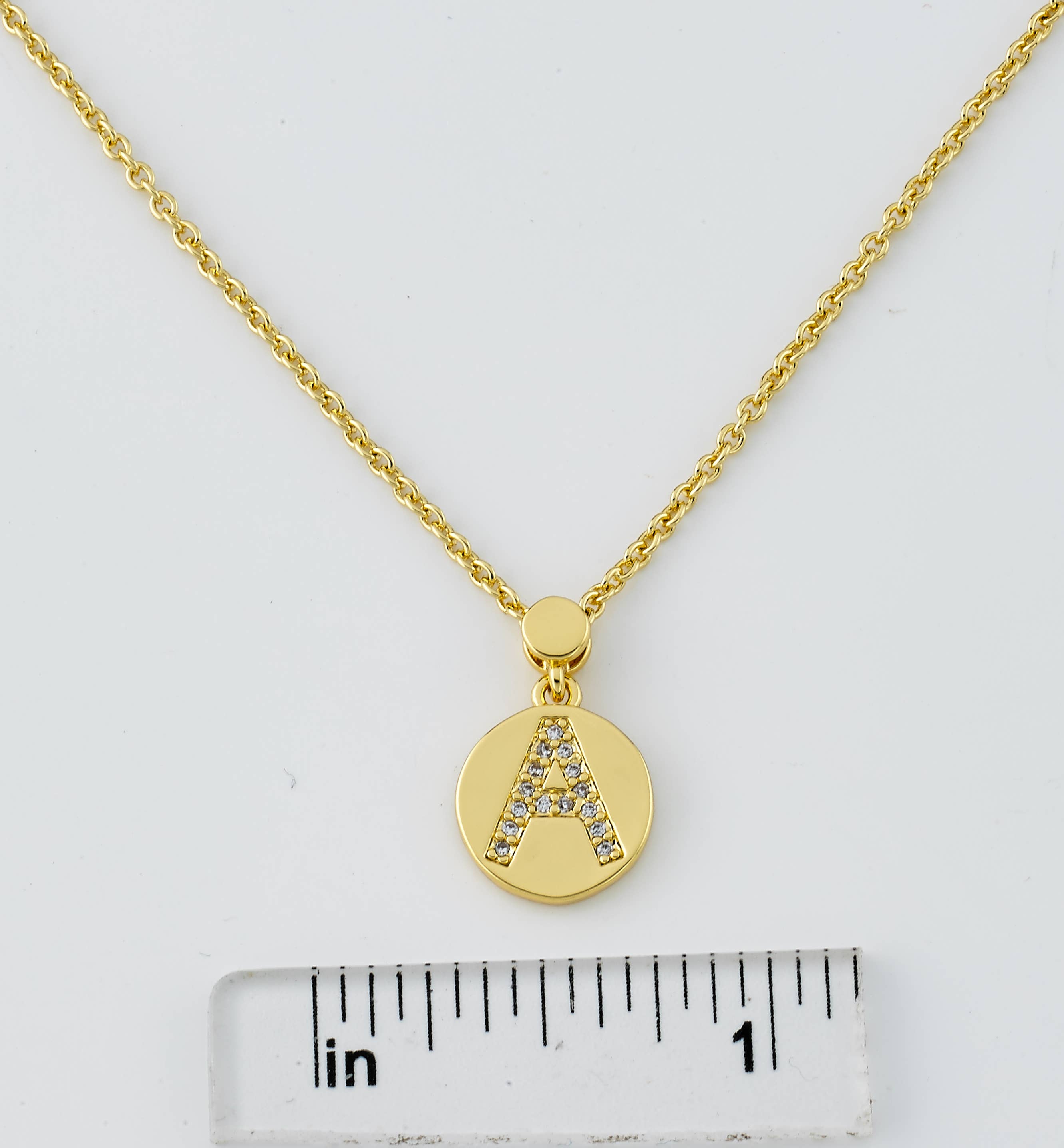 Little Miss Twin Stars - Wholesale Pendant/Charm Necklace - LMTS Classic! Initial Disc Pendant Necklace89
