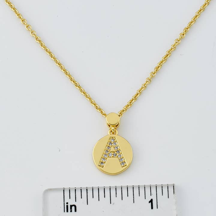 Little Miss Twin Stars - Wholesale Pendant/Charm Necklace - LMTS Classic! Initial Disc Pendant Necklace89