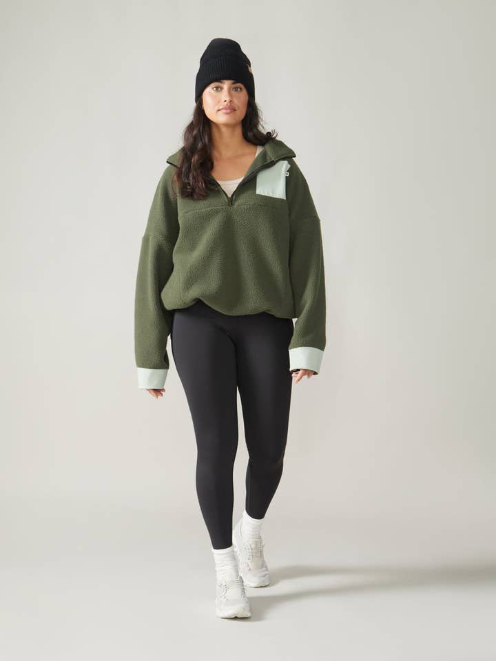 Sutton Polar Fleece Pullover - Forest Moss for wholesale on Faire1