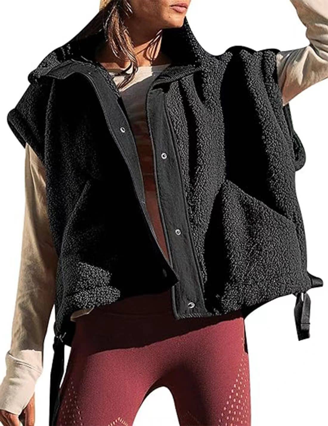 Hope & Sunshine - Wholesale Outerwear Vest - Women's - Fleece Button Vest Jacket5