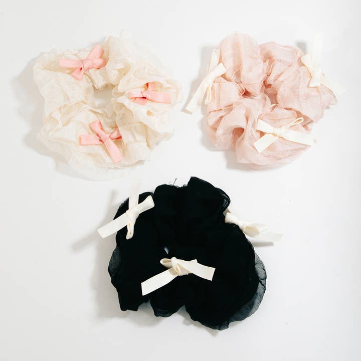 MULTI Ribbon Bow Hair Scrunchie Set for wholesale on Faire0