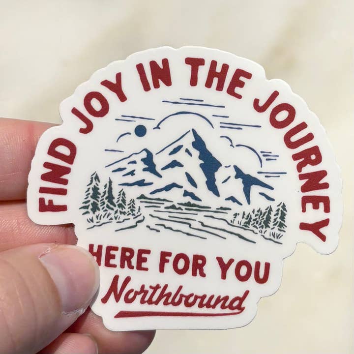Find Joy in The Journey Sticker for wholesale by Here For You Clothing