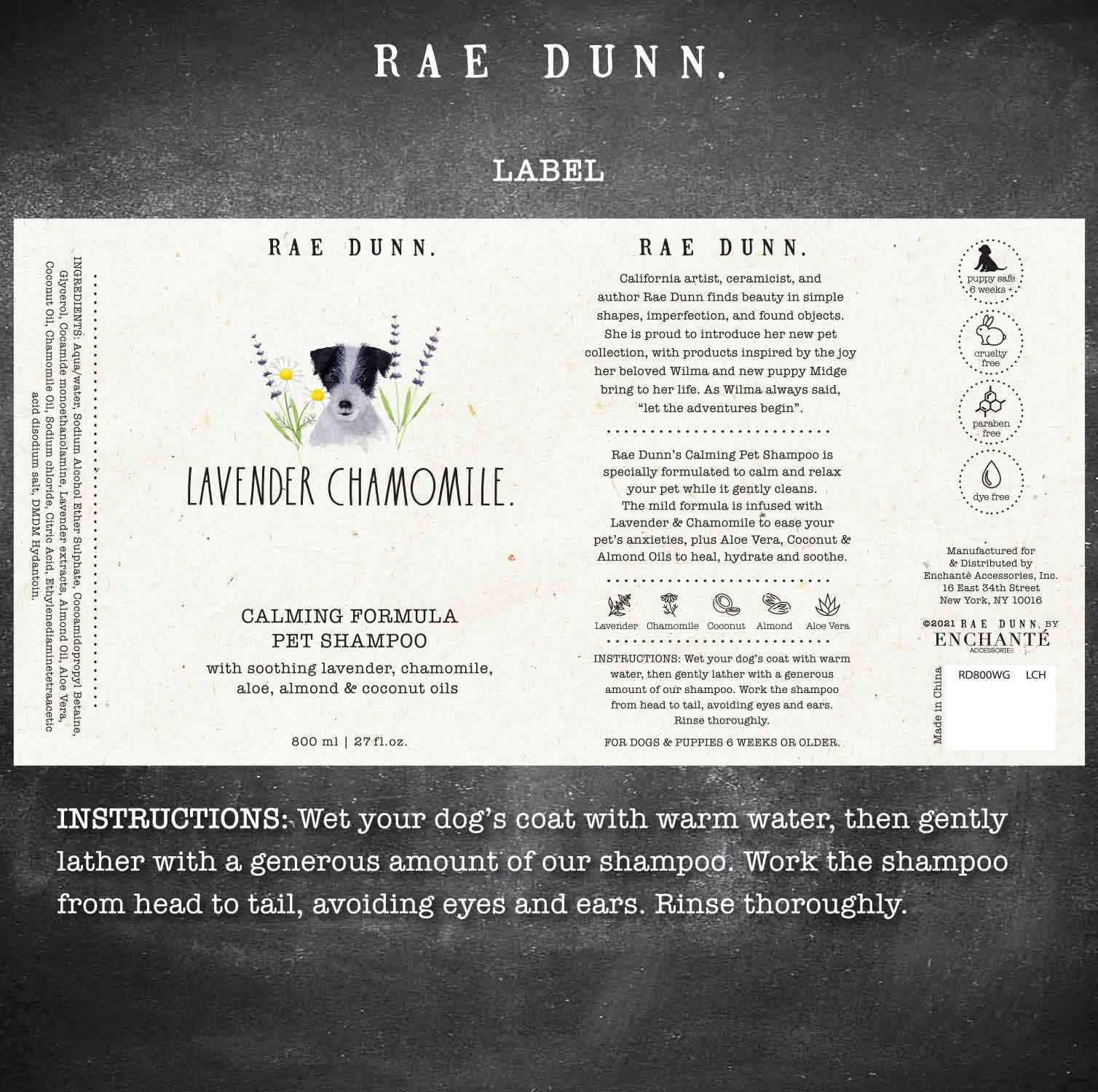 Precious Tails - Wholesale Pet Shampoo - Dog - Rae Dunn Pet Shampoo Wilma's Garden - 800ml13