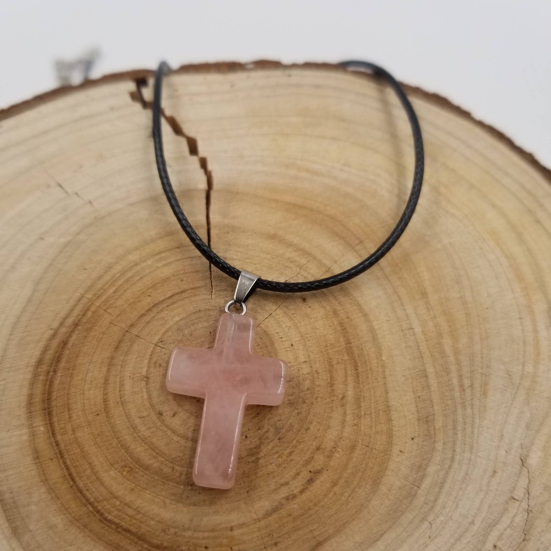 CHAKRA JEWELRY - Wholesale Pendant/Charm Necklace - Natural Stone Cross Necklace0