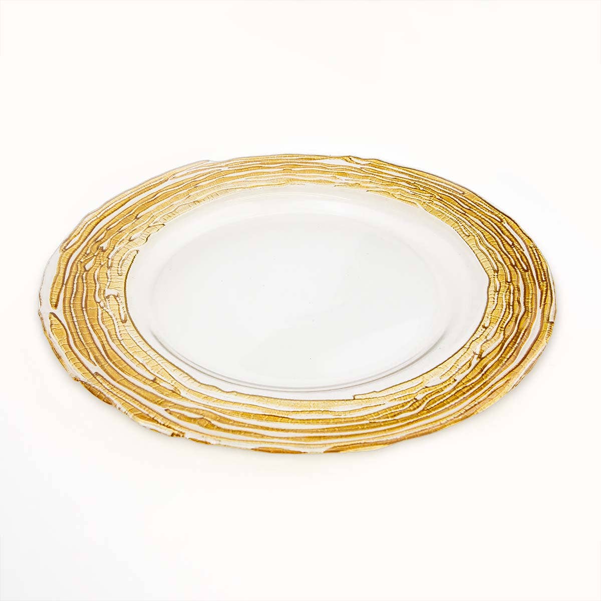 The Royal Standard - Wholesale Dinner Plate - Vertage Glass Plate   Clear/Gold   13x.8x131