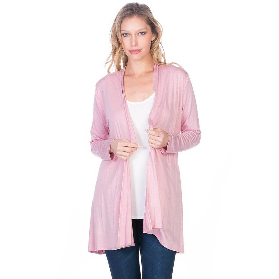 Azules Clothing - Venta al por mayor Cárdigan - Mujer - Cárdigan drapeado de manga larga con parte delantera abierta9