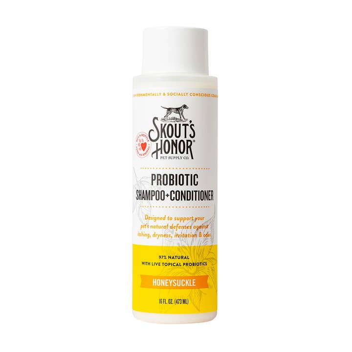 Skout's Honor Probiotic Shampoo+Conditioner Honeysuckle 16oz for wholesale by Pet Palette Distribution