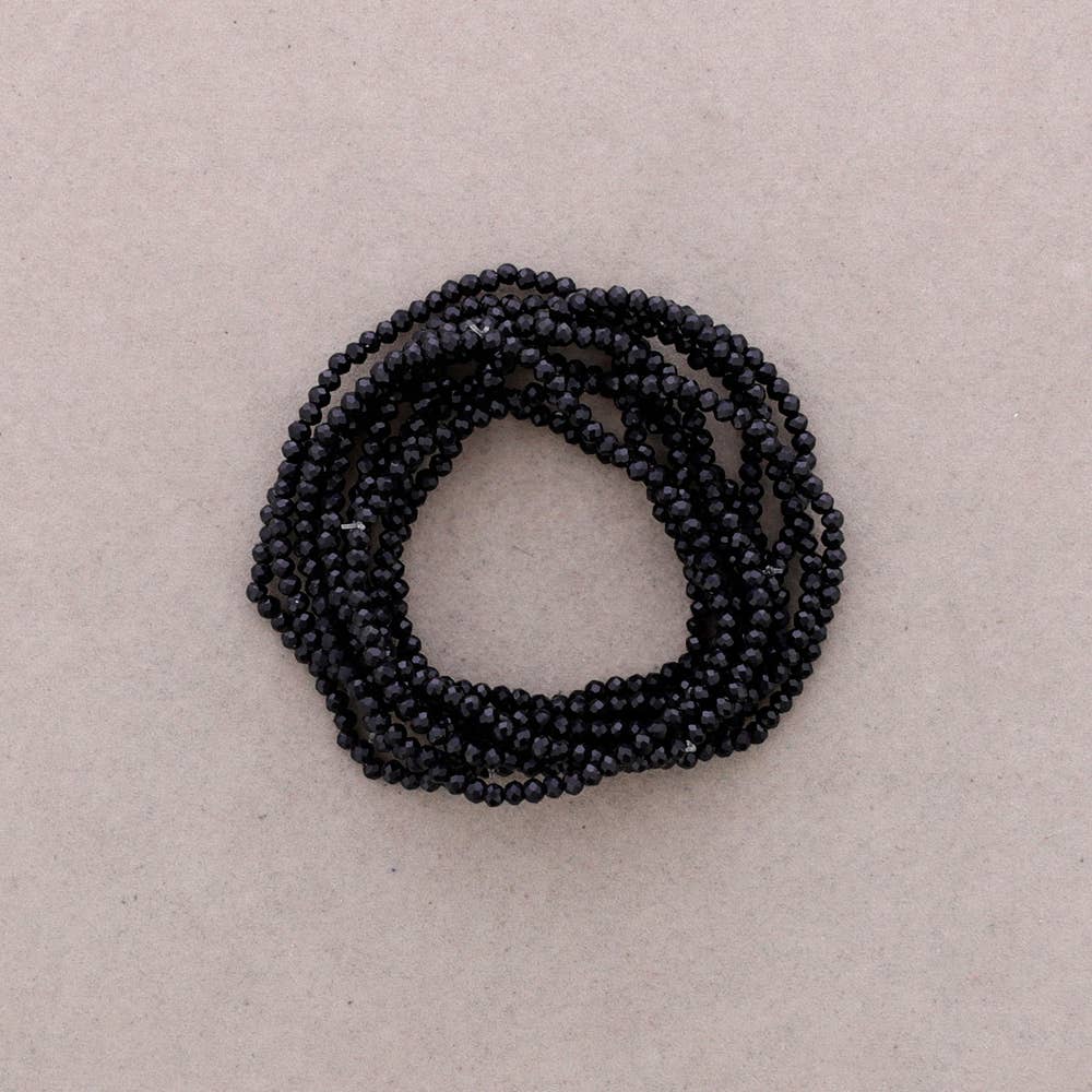 Sonata - Vente Bijoux à boutons pression - Bracelet Élastique Perles Cristaux Facettés0