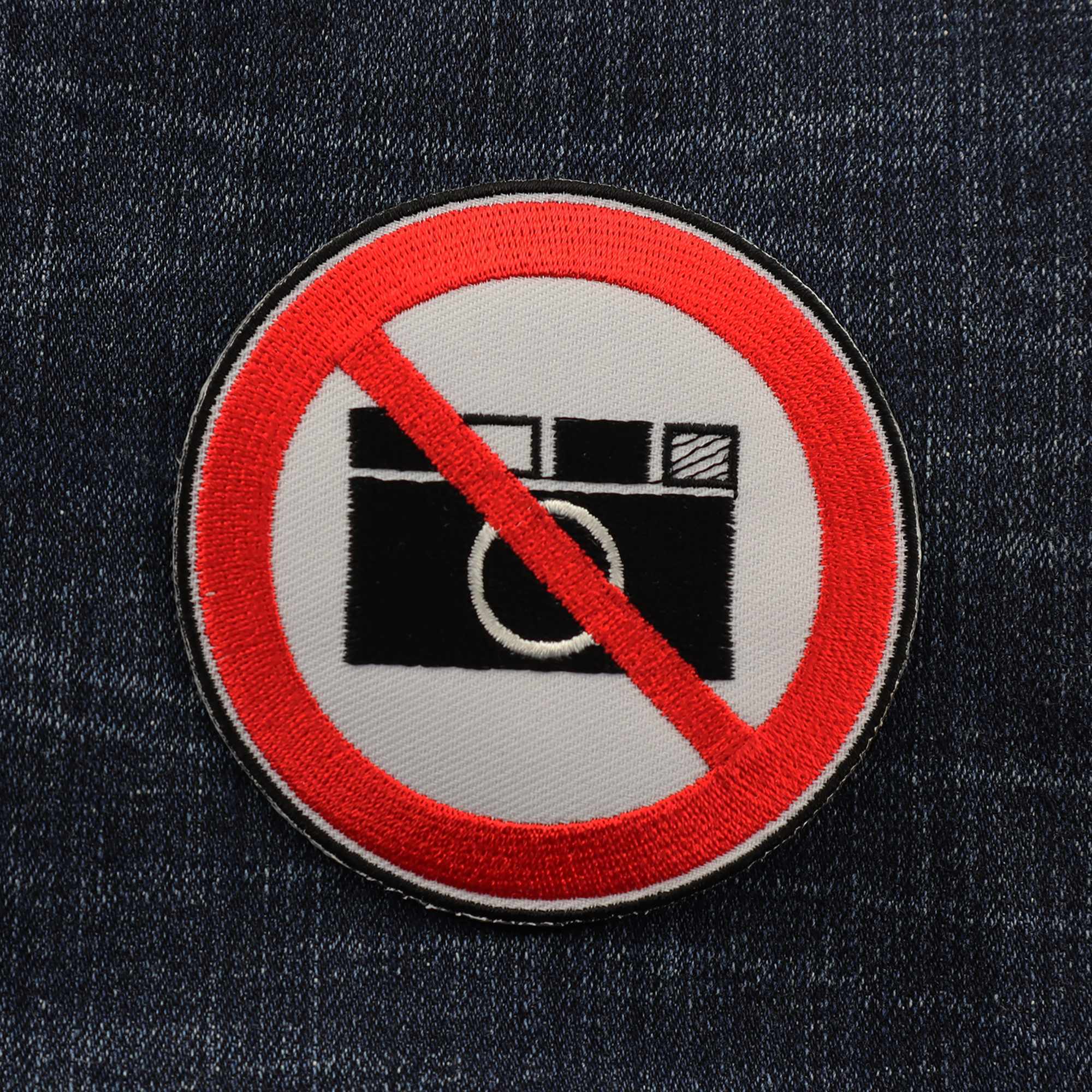 Tribal Trade GmbH - Wholesale Patch - Patches photography prohibited, black and white, red, 8 cm patch2