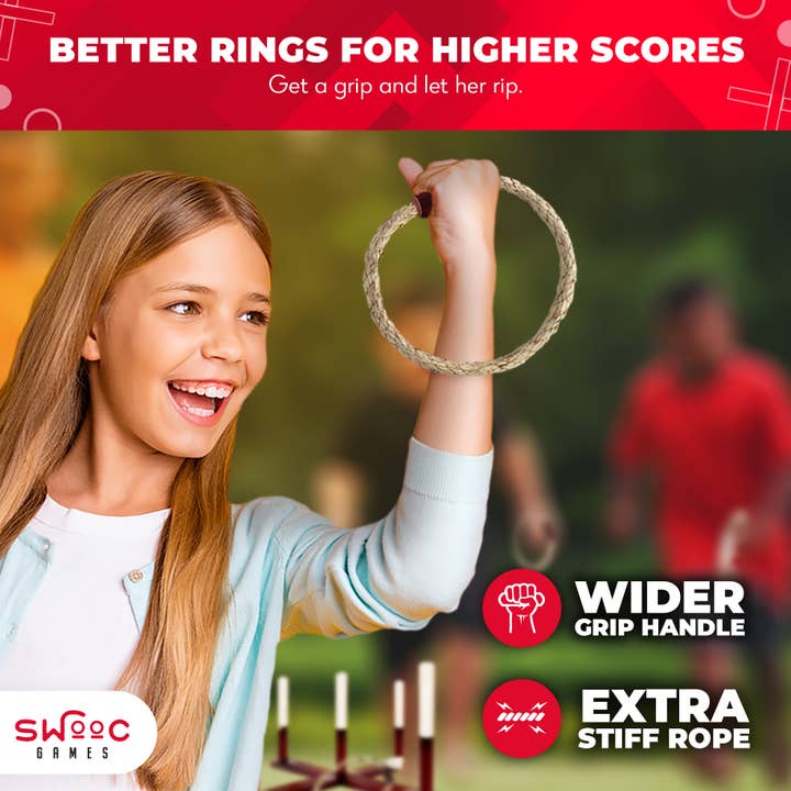 Swooc Games - Wholesale Board Game - Rustic Ring Toss Outdoor Game3