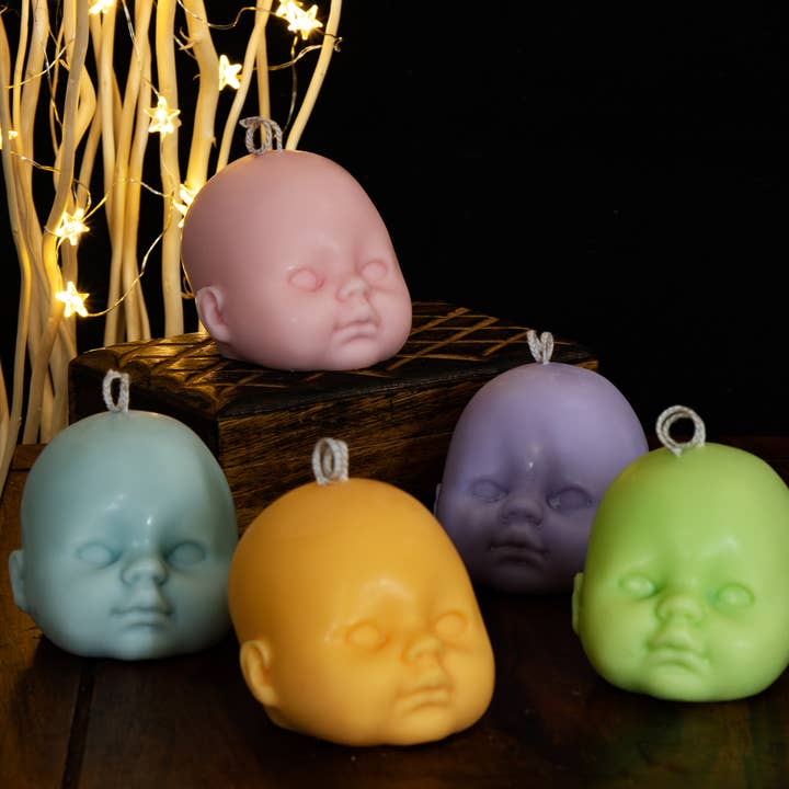 The Wicklow Witch Ltd - Wholesale Novelty Candle - Cute & Creepy Baby Head Candle