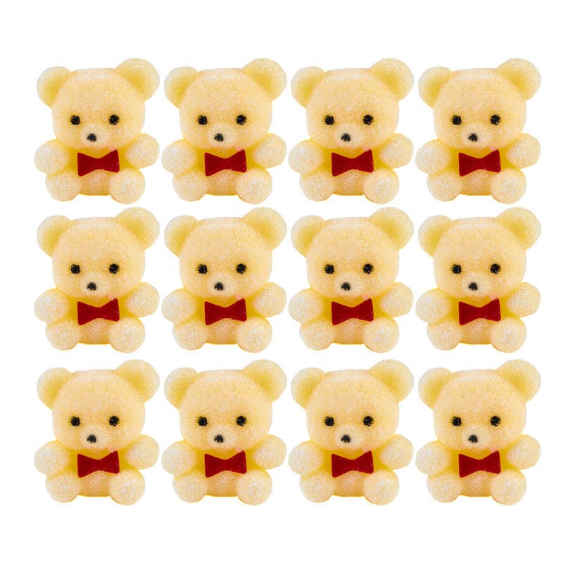 Factory Direct Craft - Wholesale Decorative Tabletop Object - 1" Miniature Yellow Flocked Teddy Bears (Bag of 12)3