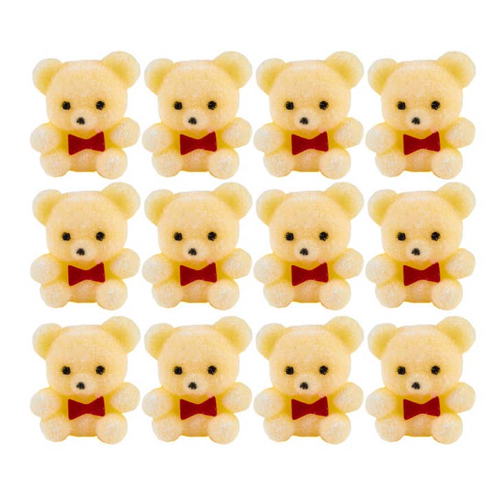 Factory Direct Craft - Wholesale Decorative Tabletop Object - 1" Miniature Yellow Flocked Teddy Bears (Bag of 12)3