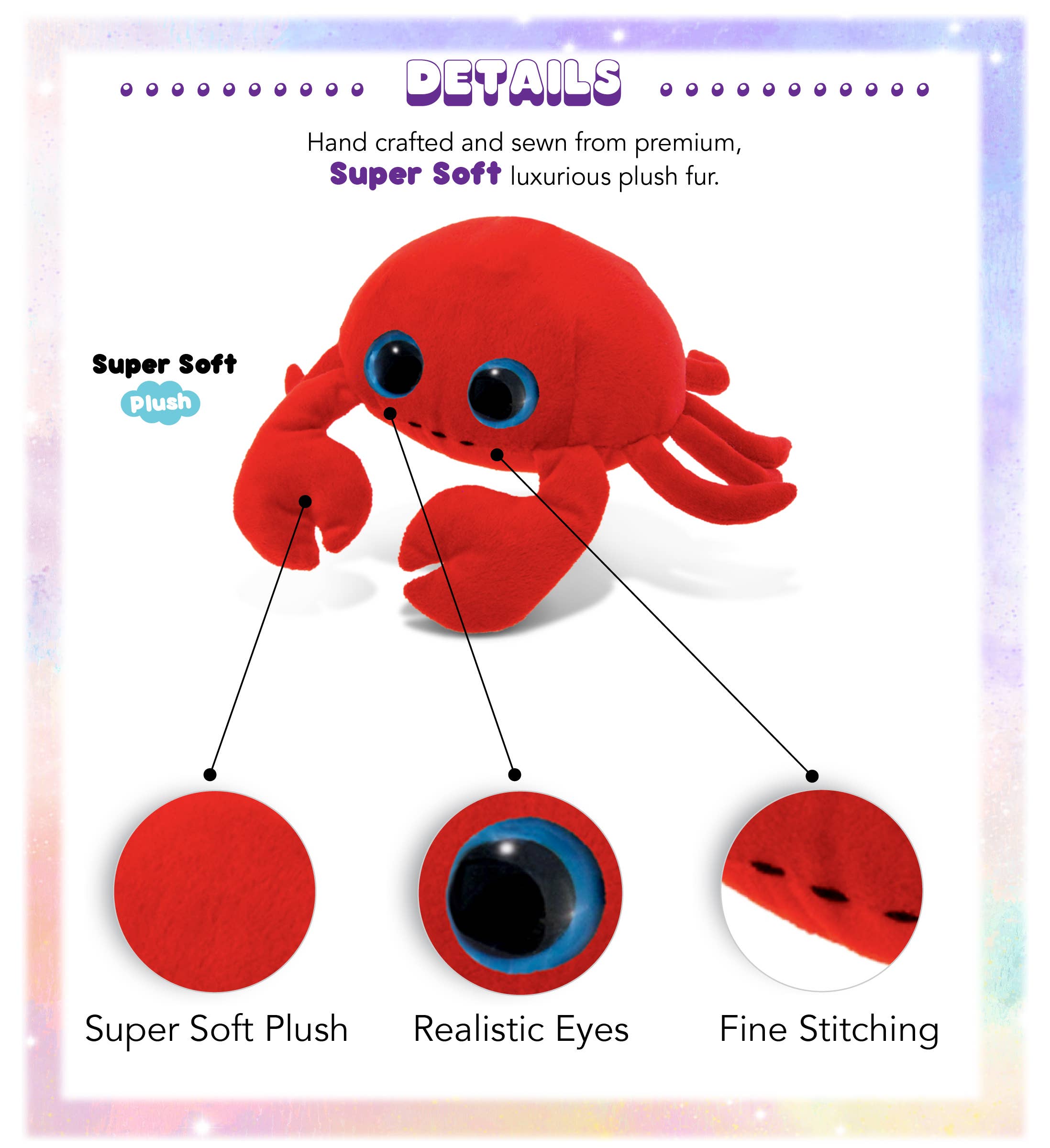 Cota Global - Wholesale Stuffed/Plush Toy - Kids & Baby - Big Eye 6" Plush - Red Crab1