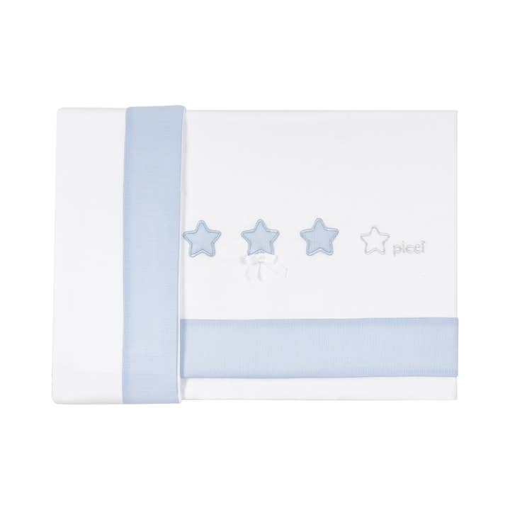 MICRO-BED SHEET SET 3 pcs with embroidery - DREAM LIGHT BLUE for wholesale by PICCI