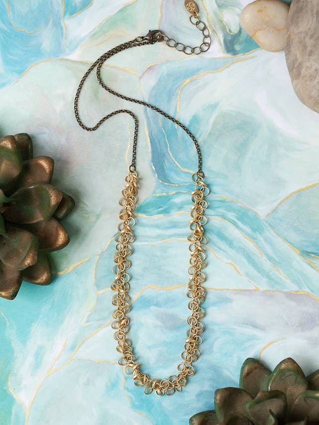 River Ridge 21-23" Antique Brass Simple Necklace for wholesale by Anne Vaughan Designs Jewelry