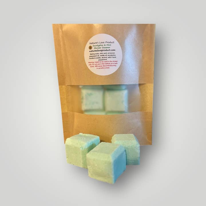 Eucalyptus and Mint Shower Steamer - Set of 8 for wholesale by Nature's Love Product