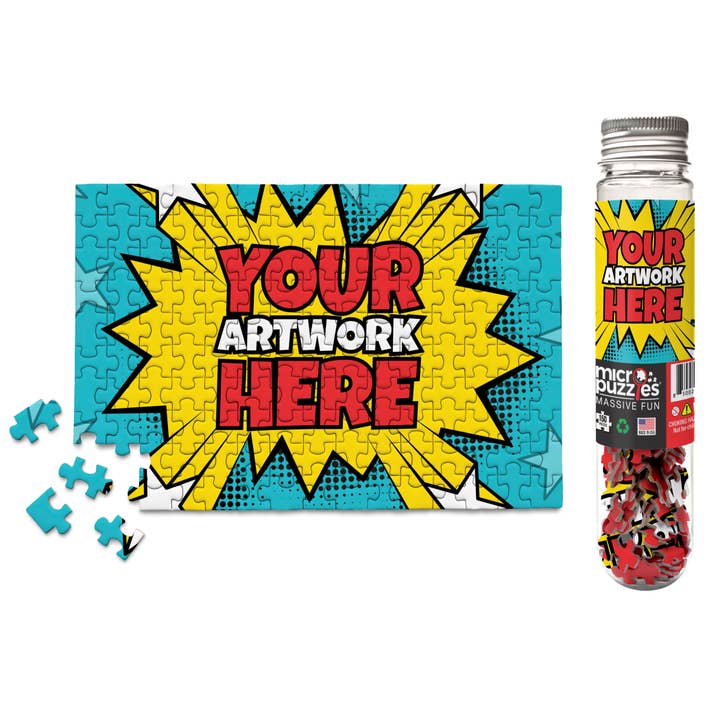 Micro Puzzles - Wholesale Puzzle - Adult - CUSTOM MicroPuzzles - YOUR ART on mini jigsaw puzzle & label