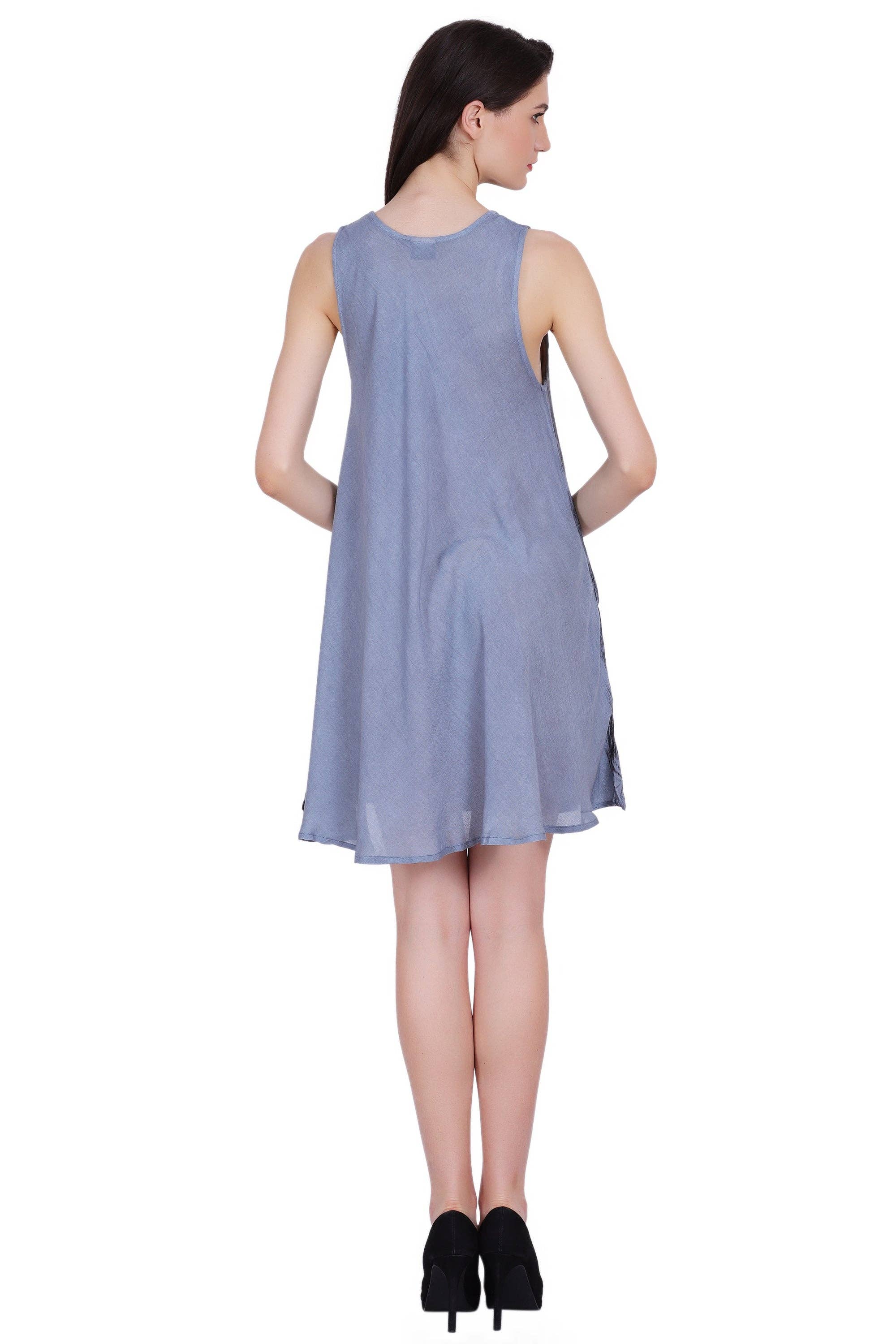 Assorted Colors Sleeveless Tie Dye Butterfly Short Dress 362108 for wholesale on Faire12