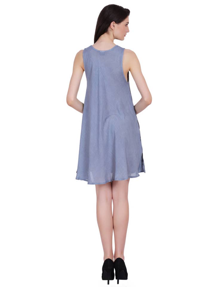 Assorted Colors Sleeveless Tie Dye Butterfly Short Dress 362108 for wholesale on Faire12