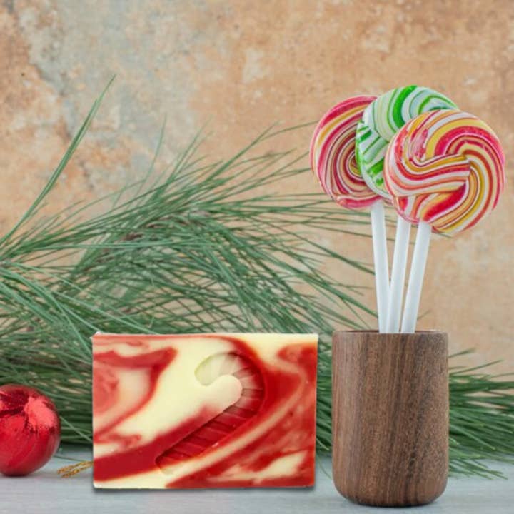 Spinster Sisters Co. / Old Salt Grooming Supply - Wholesale Bar Soap - Peppermint Stick Bar Soap-Candy Cane Limited Holiday Edition2