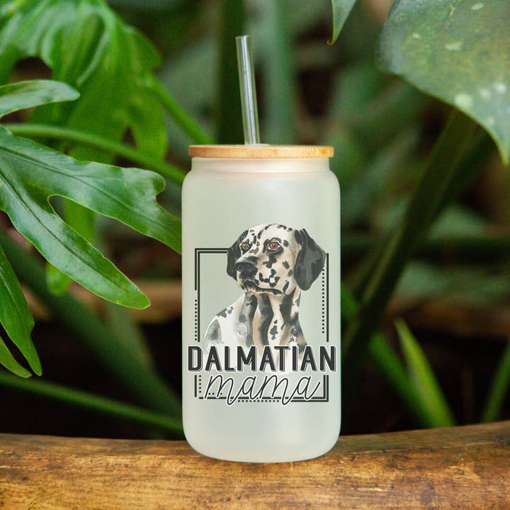 Dalmatian Mama - Frosted Can Glass for wholesale by Livy Lou Designs + Co