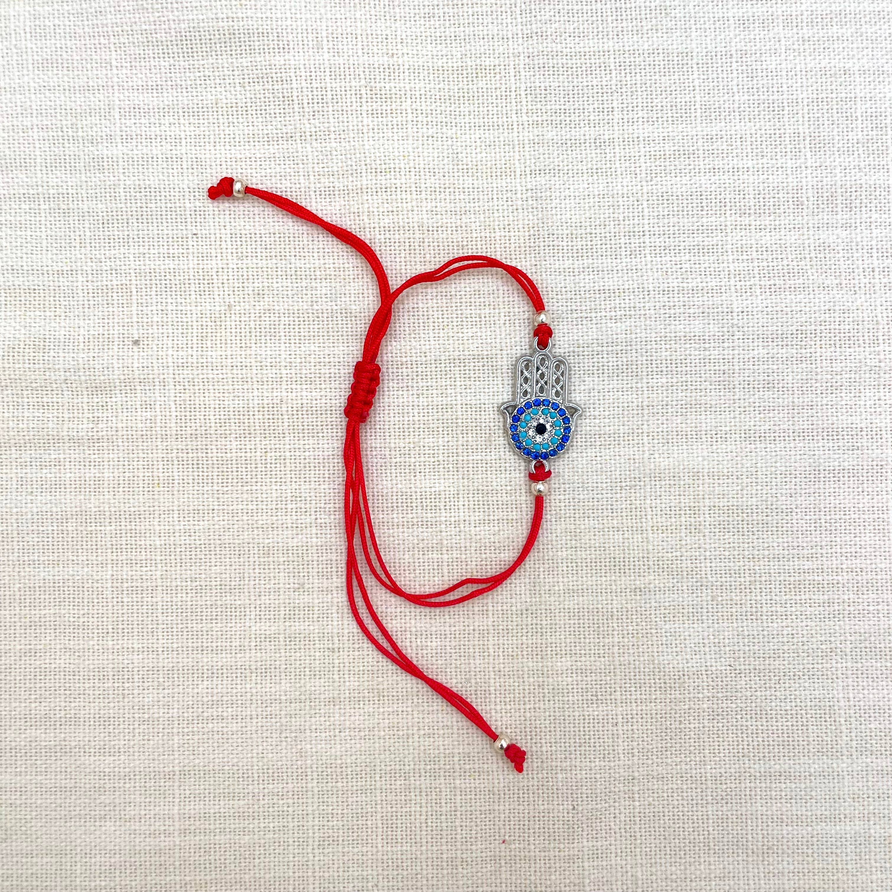 Tesoros Trading Company - Venta al por mayor Pulseras de abalorios/colgantes - Pulsera Hamsa de hilo rojo, Turquía